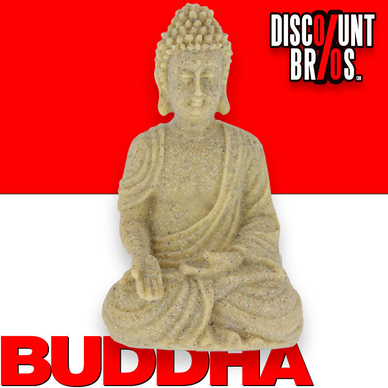 Gartenfigur BUDDHA Figur Statue Dekofigur sitzend aus Kunststein 18cm