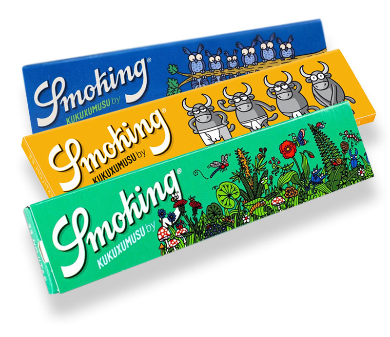 50 × SMOKING kukuxumusu King Size Ultra Fine Papers 33 Blatt Zigarettenpapier 108×44mm