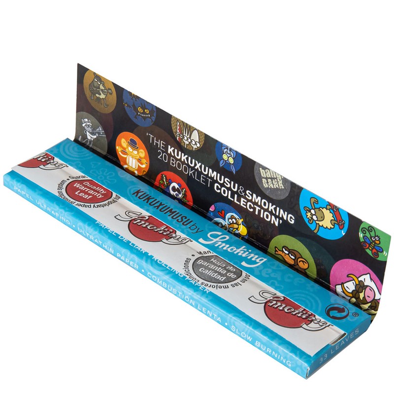 10 × SMOKING kukuxumusu King Size Ultra Fine Papers 33 Blatt Zigarettenpapier 108×44mm