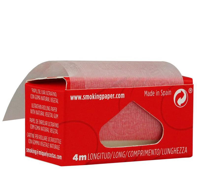 24 × SMOKING RED THINNEST Rolls Slim Papers Zigarettenpapier 4m×44mm