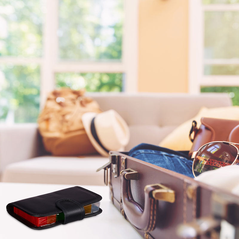 Tablettenbox PILLENBOX MIT ETUI Pillendose Wochenbox 7 Tage 4 Fächer – Medikamentenorganizer für eine Woche ENGLISH