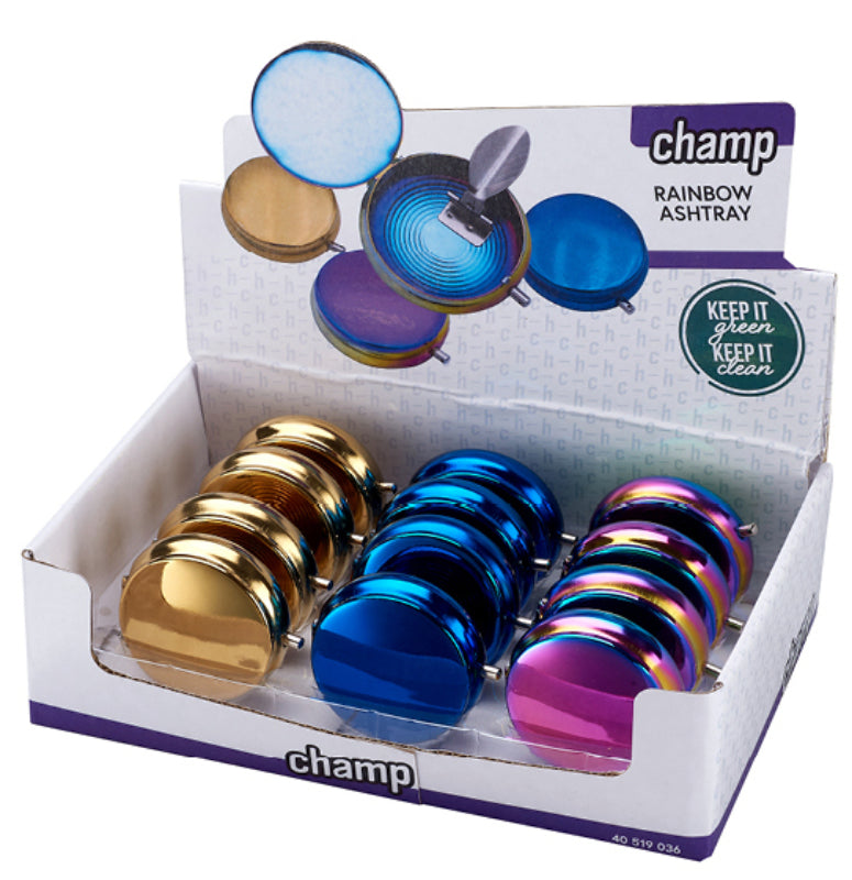 Feldaschenbecher MINI TASCHEN ASCHENBECHER Metall RAINBOW