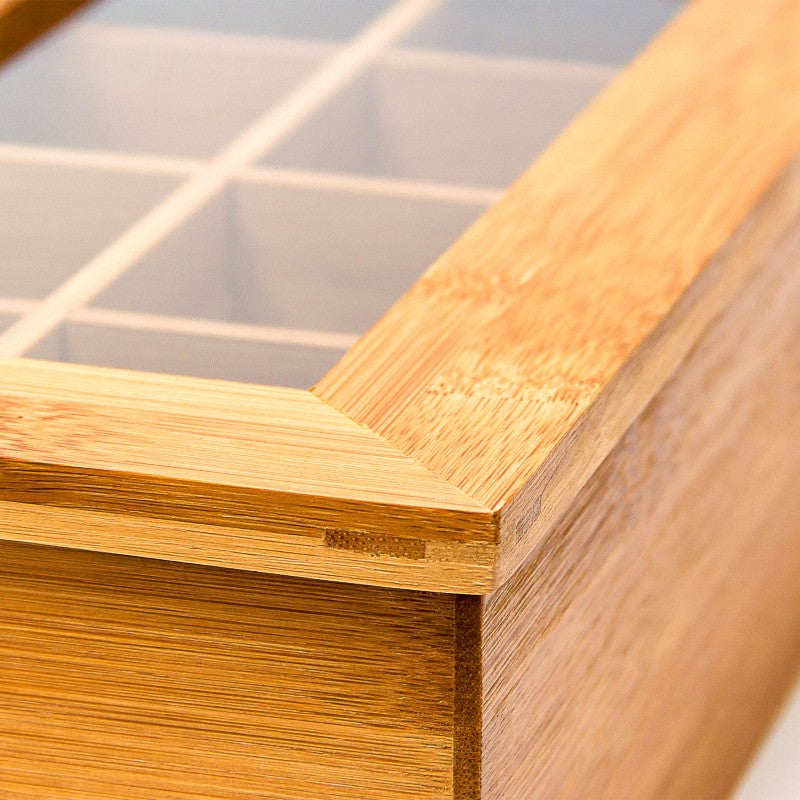 TEEBOX aus Bambus mit 8 Teekammern 28×16×9cm