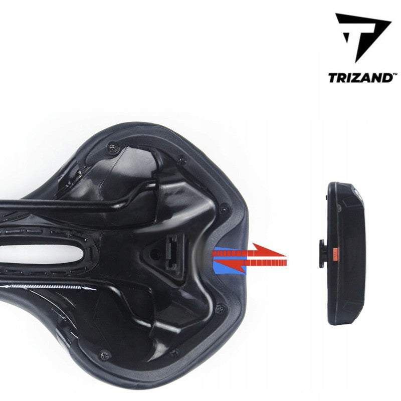 Komfort E-BIKE RENNER VELO SATTEL mit Rücklicht Fahrradsattel Velosattel SCHWARZ