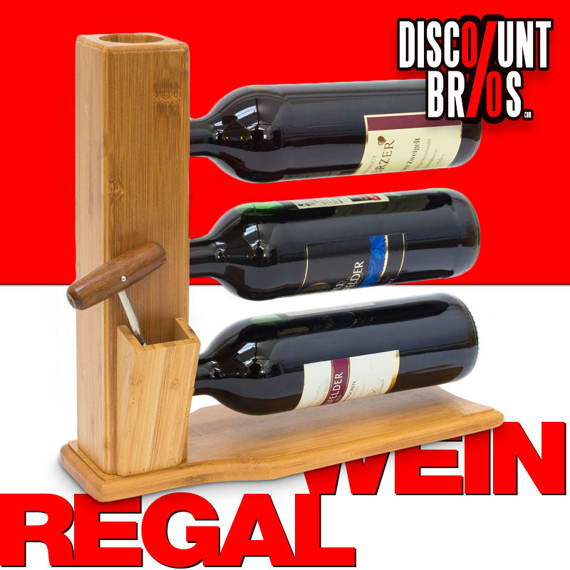 Weinständer für 3 Flaschen WEINREGAL Weinflaschenhalter aus Bambus Holz