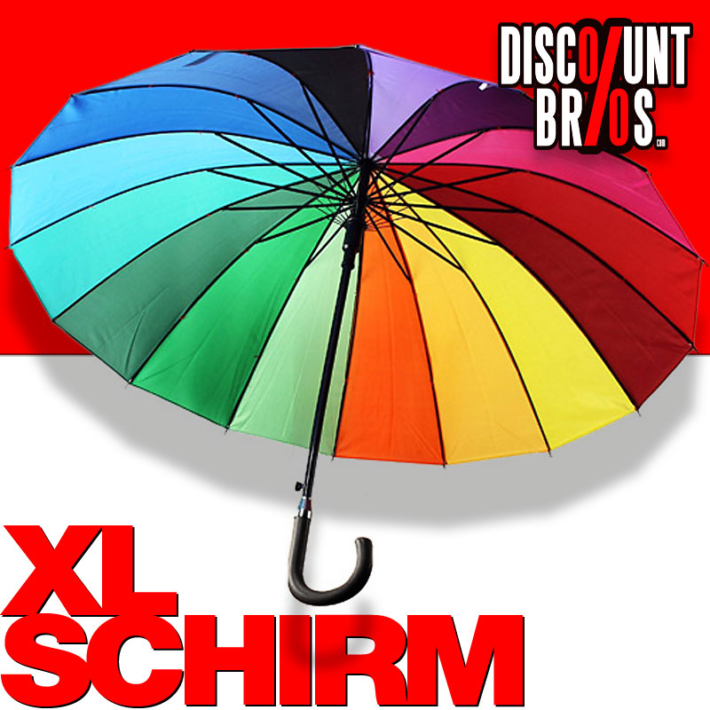 Grosser Regenbogen XL REGENSCHIRM Automatiköffnung Ø110cm