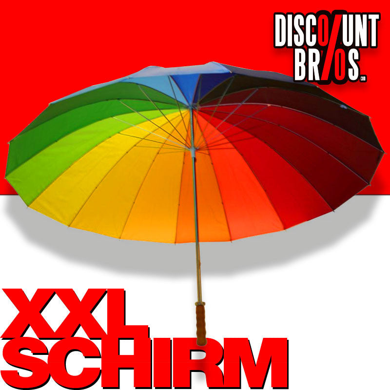 Grosser Regenbogen XXL Golf REGENSCHIRM Ø130cm RET