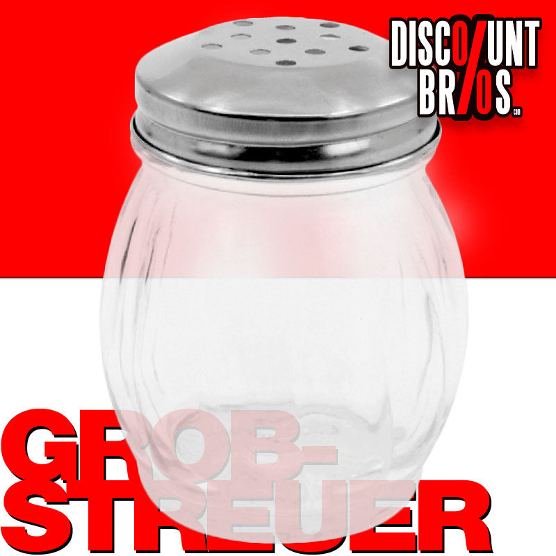 140ml XL Gewürzstreuer GROBSTREUER Glasstreuer mit Edelstahldeckel 9×6,5cm
