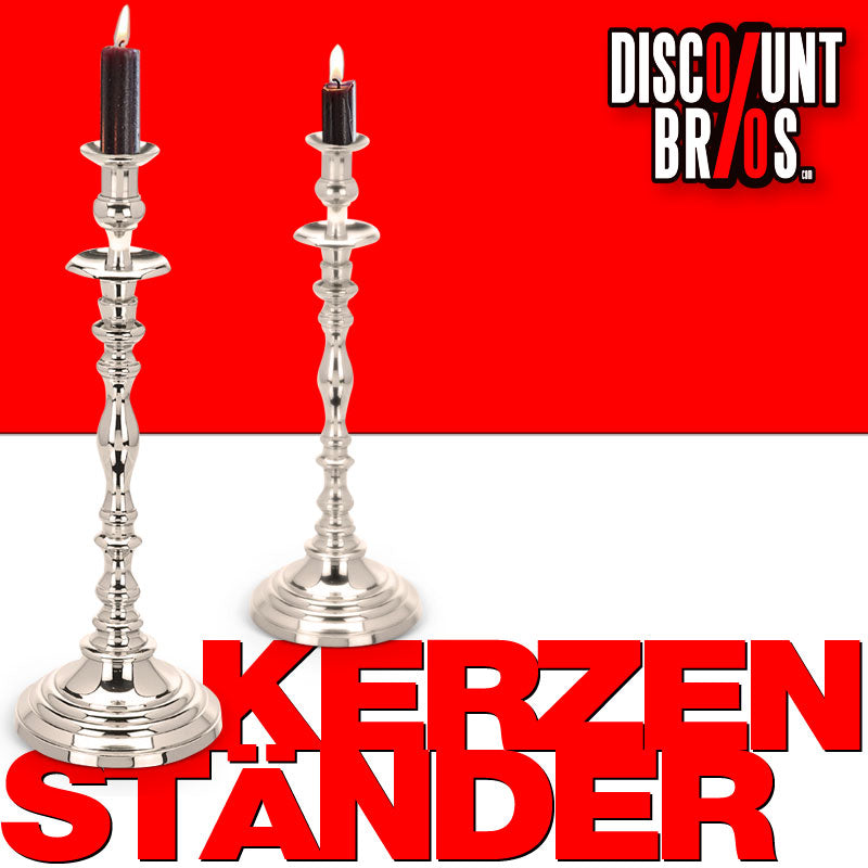 2 grosse KERZENSTÄNDER Kerzenhalter aus Metall SILBER je 42cm