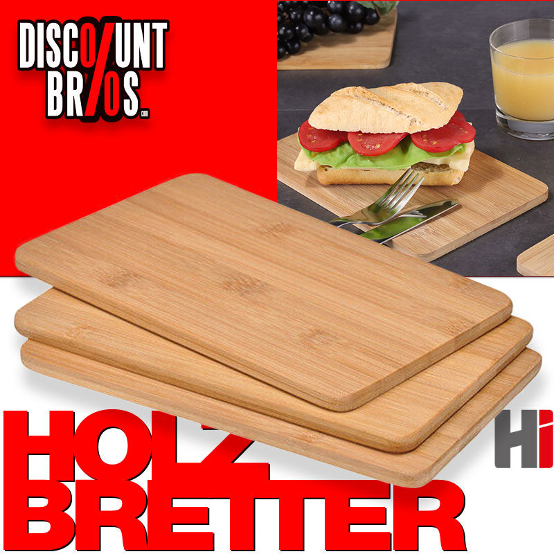 Bambus FRÜHSTÜCKSBRETTCHEN Holzbrettchen 3er Set