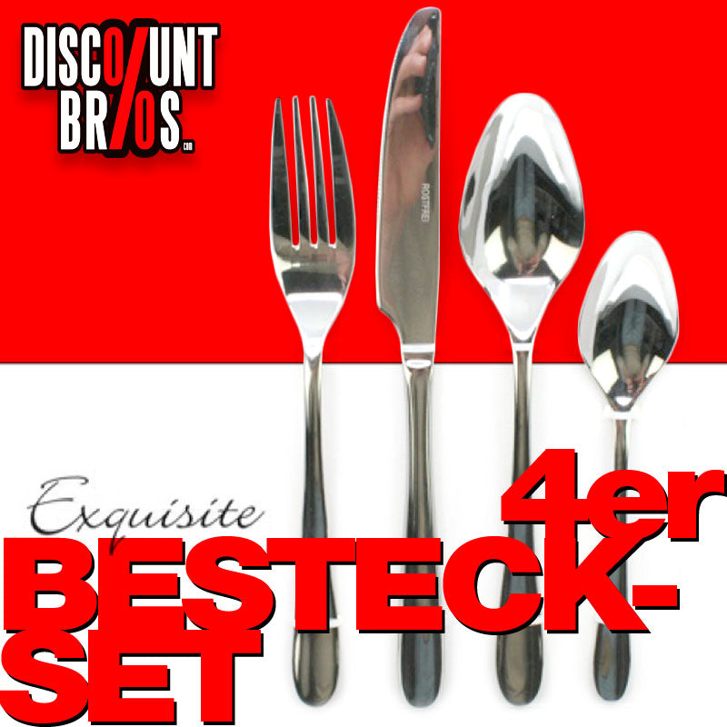 4-teiliges Edelstahl BESTECK Set Exquisite