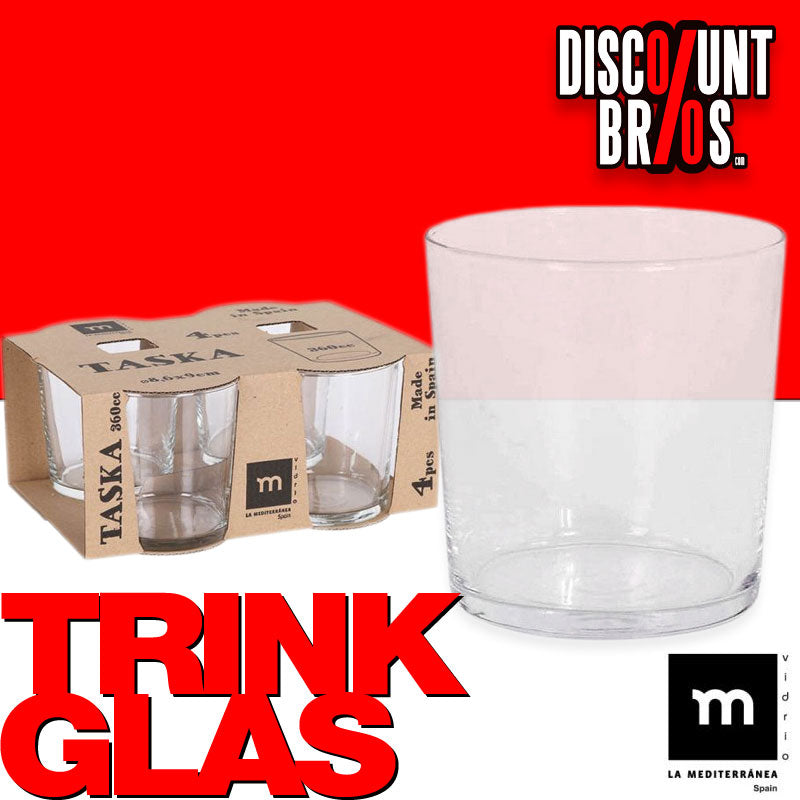 4er-Set Trinkgläser Glas TRINKGLAS Taska von La Mediterranea 4x36cl