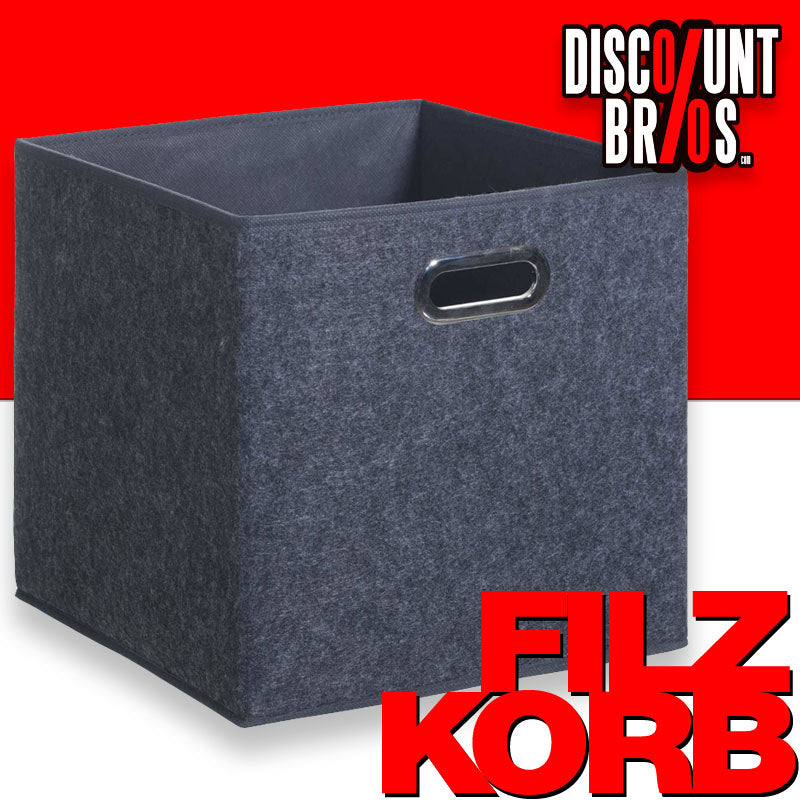 Quadratischer Filzkorb REGALKORB Aufbewahrungsbox aus Filz 31×31×31cm DUNKELGRAU