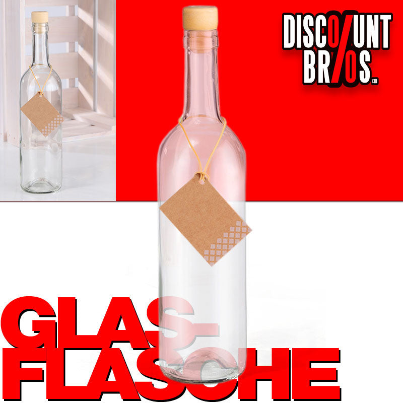 750ml GLASFLASCHE mit KORKEN Flasche Kunststoffkorken