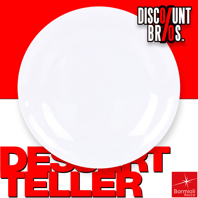 Weisser TELLER – Frühstücks- oder Dessertteller aus Opalglas von BORMIOLI, Italia: White Moon Ø20cm