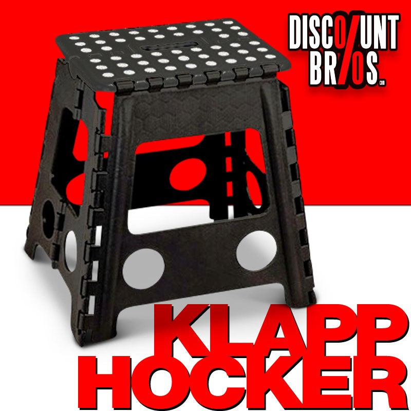 Klappbarer Hocker KLAPPTRITT Klapphocker SCHWARZ