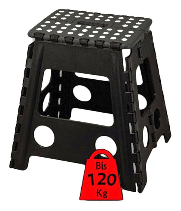 Klappbarer Hocker KLAPPTRITT Klapphocker SCHWARZ