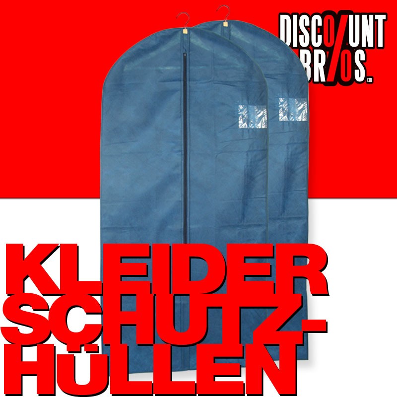 2 Stk. KLEIDERSCHUTZHÜLLEN Kleiderhülle Kleidersack blau 62×135cm