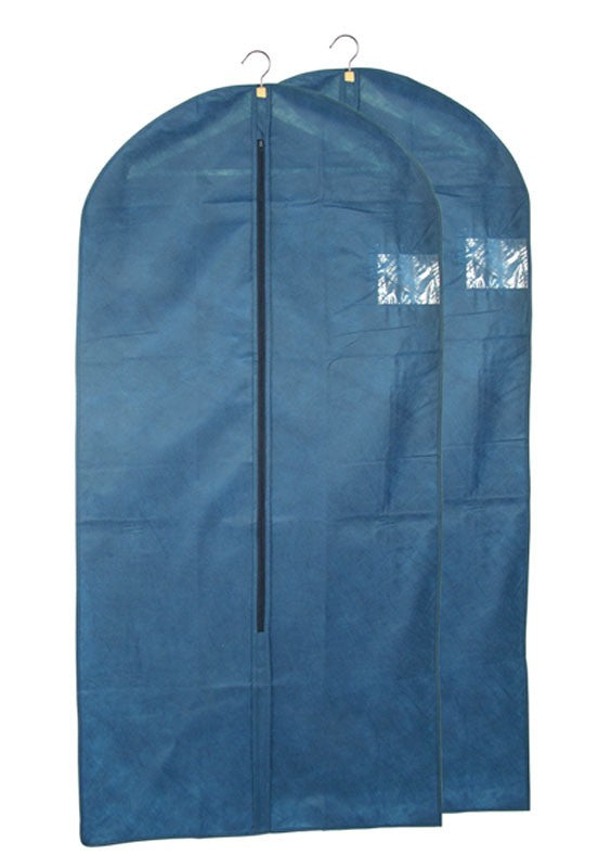 2 Stk. KLEIDERSCHUTZHÜLLEN Kleiderhülle Kleidersack blau 62×135cm