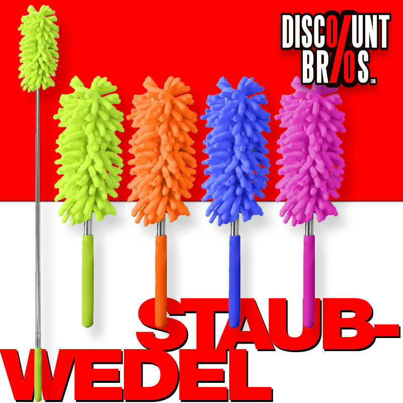 Teleskop STAUBWEDEL Mikrofaser farbig BLAU GRÜN PINK ORANGE -75cm