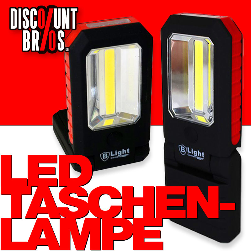 Arbeitslampe TASCHENLAMPE Arbeitsleuchte mit COB-LED + 3 LED von B-LIGHT