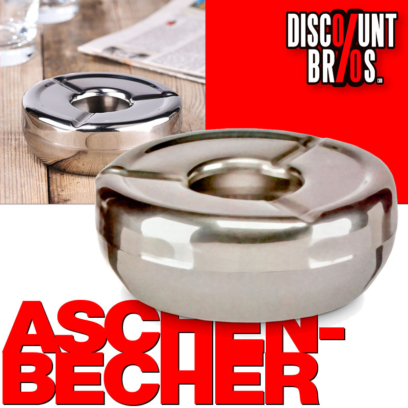 ASCHENBECHER Edelstahl Aschenbecher Ø12cm
