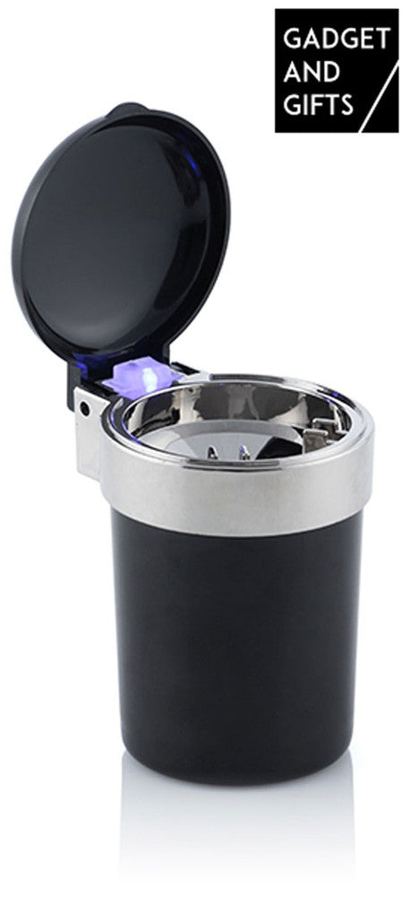 AUTO-ASCHENBECHER Aschenbecher für Getränkehalter mit Deckel und LED Licht