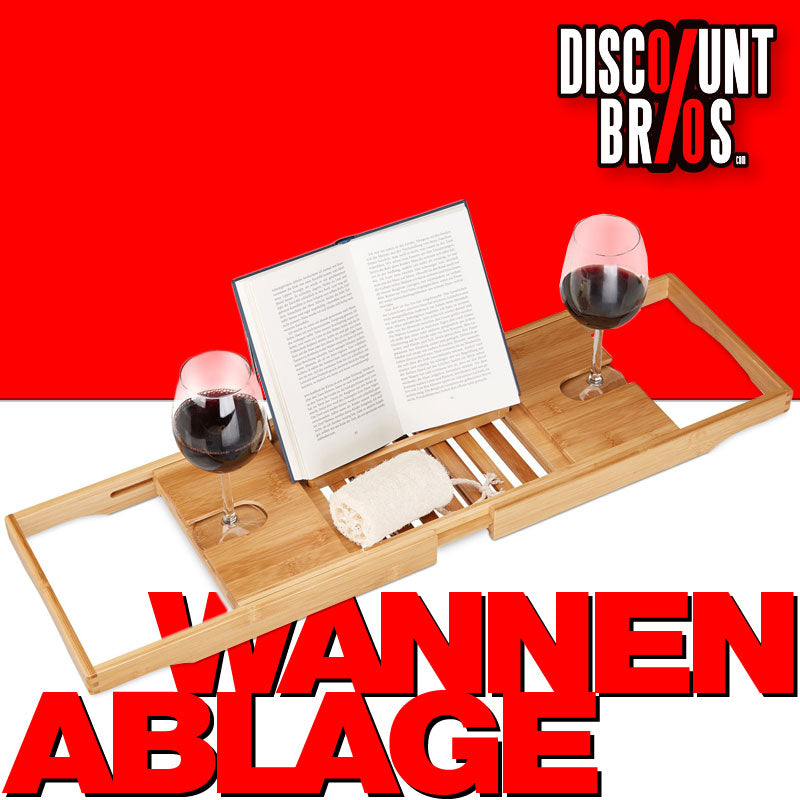 Badewannentablett BADEWANNENABLAGE aus Bambus Holz mit Buchstütze NATUR