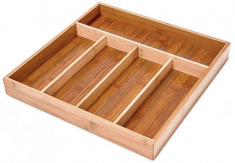 Klassischer BESTECKKASTEN Schubladeneinsatz aus Bambus Holz 34×33,5×4,2cm
