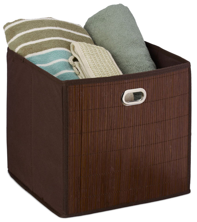 Box Schrankkorb REGALKORB Aufbewahrungskorb aus Bambus NATUR - BRAUN oder WEISS