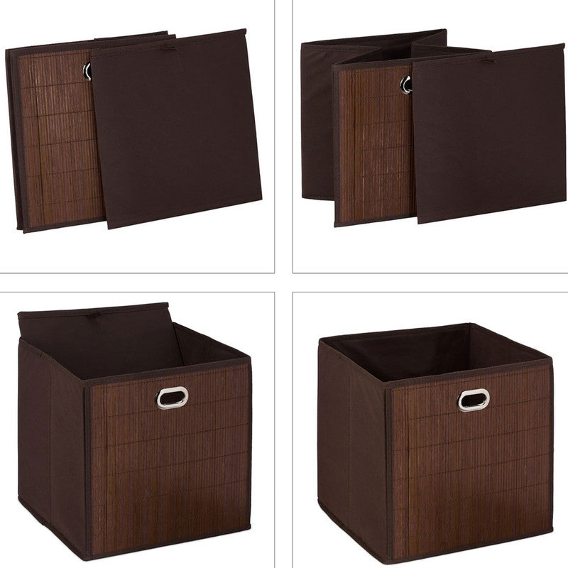 Box Schrankkorb REGALKORB Aufbewahrungskorb aus Bambus NATUR - BRAUN oder WEISS