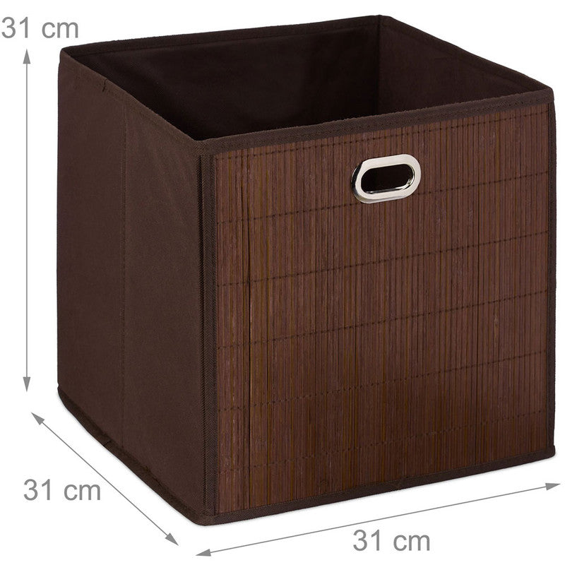 Box Schrankkorb REGALKORB Aufbewahrungskorb aus Bambus NATUR - BRAUN oder WEISS