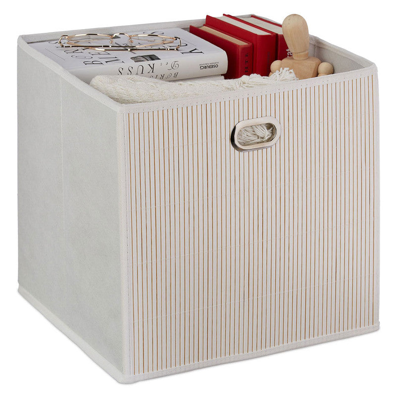 Box Schrankkorb REGALKORB Aufbewahrungskorb aus Bambus NATUR - BRAUN oder WEISS