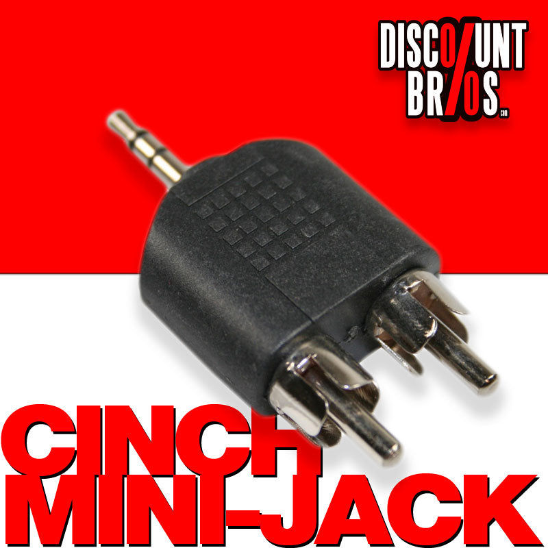 CINCH ( 2 männlich) auf Mini JACK (männlich) Adapter