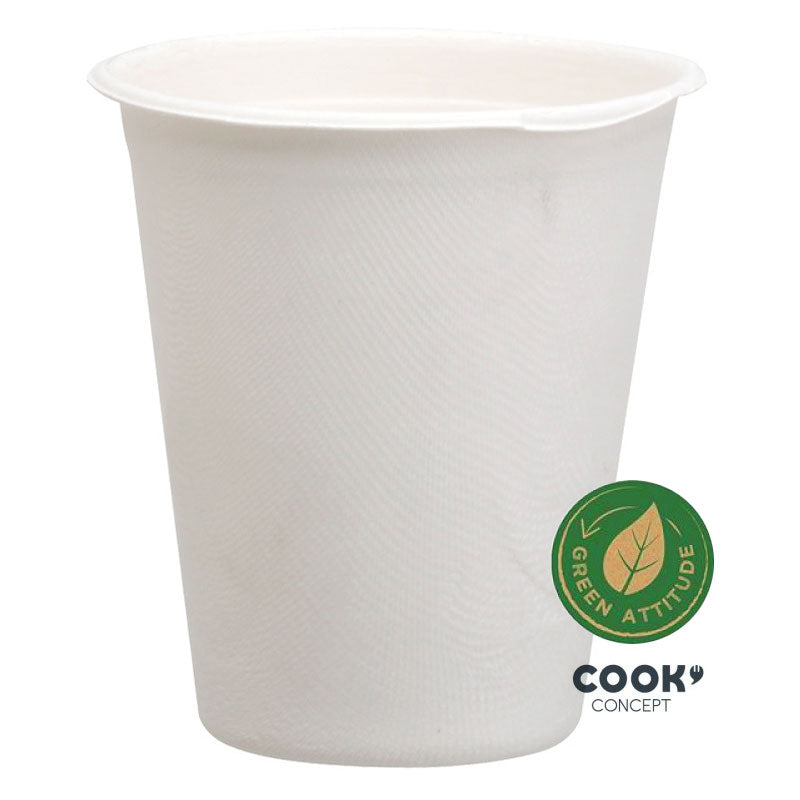 10er-Pack EINWEG BIO BECHER aus recyceltem Zuckerrohr 25cl
