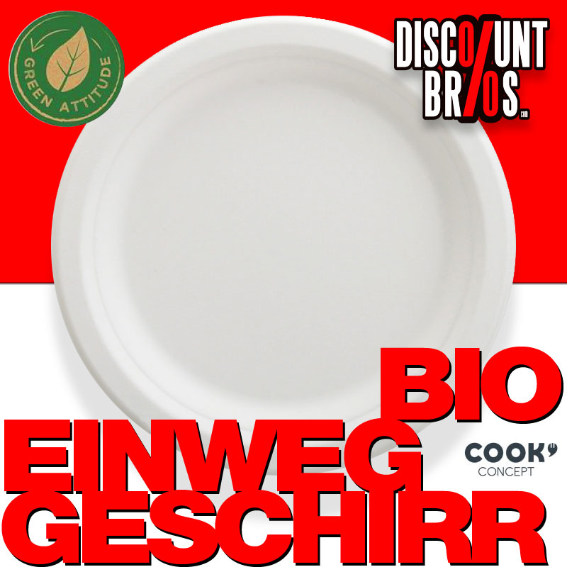 10er-Pack EINWEG BIO TELLER aus recyceltem Zuckerrohr Ø17cm