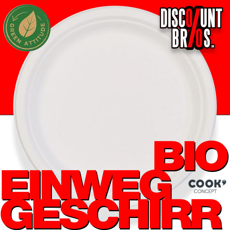 10er-Pack EINWEG BIO TELLER aus recyceltem Zuckerrohr Ø22,5cm
