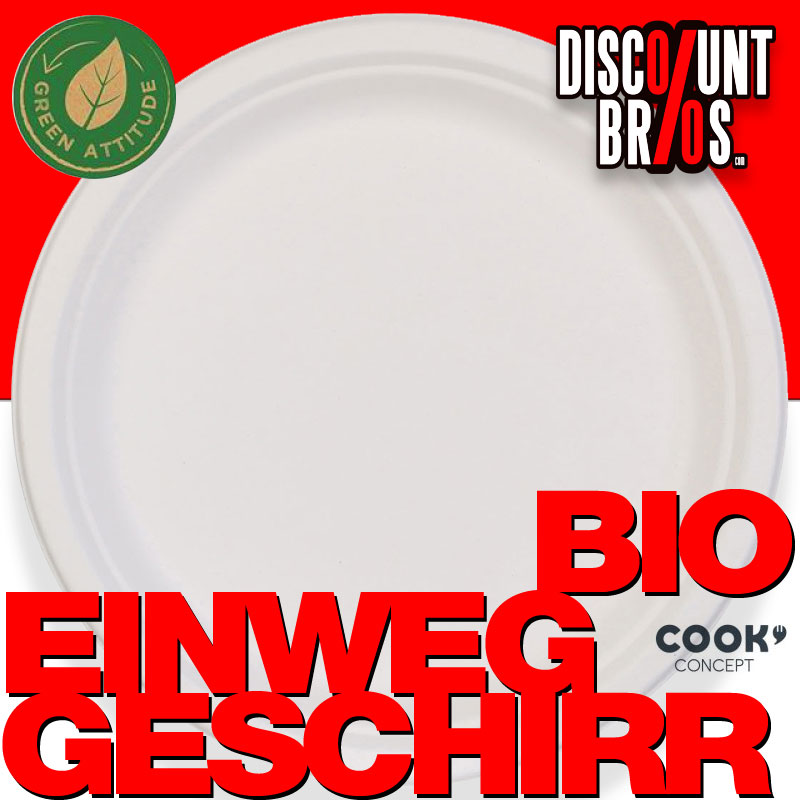 10er-Pack EINWEG BIO TELLER aus recyceltem Zuckerrohr Ø25cm