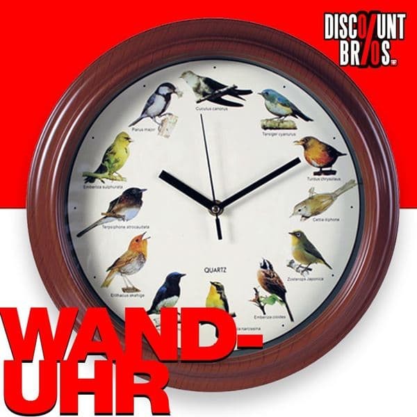 UHR singende Wanduhr mit Vogelstimmen Ø32cm