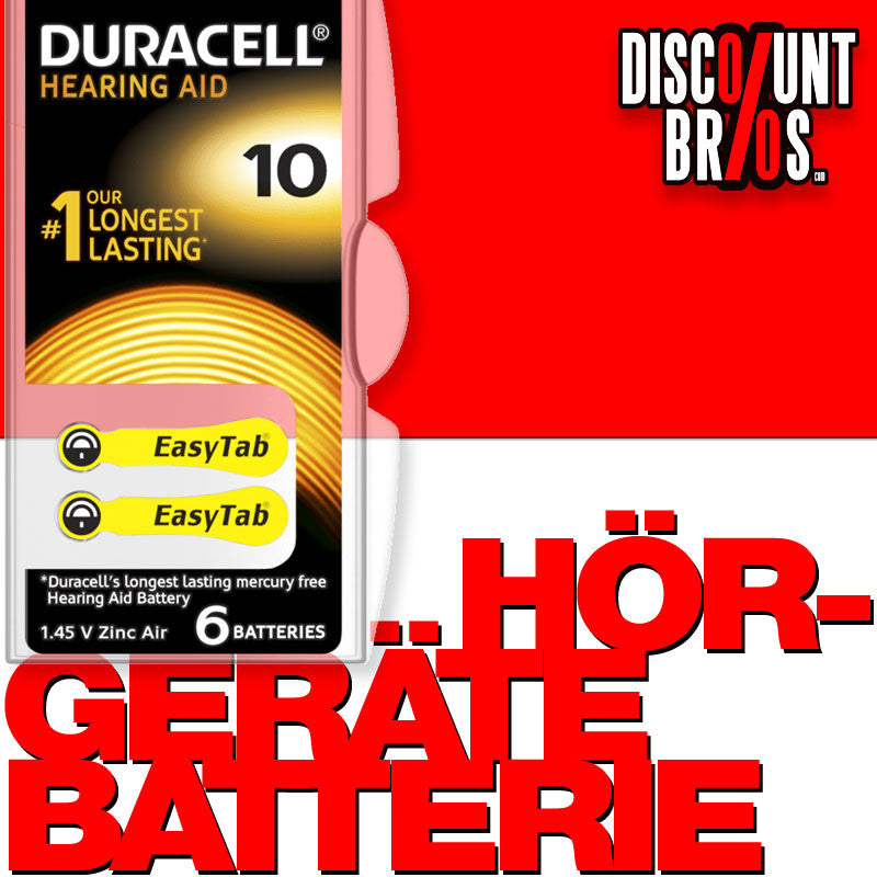6 Stk. DURACELL ActivAir Easy Tab 10 Hörgerätebatterie PR70 1,4V 6er Blister