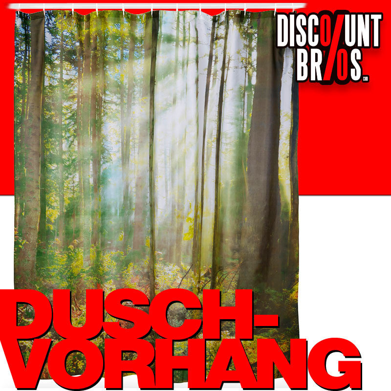 DUSCHVORHANG Sonnenlicht im Wald 180×180cm