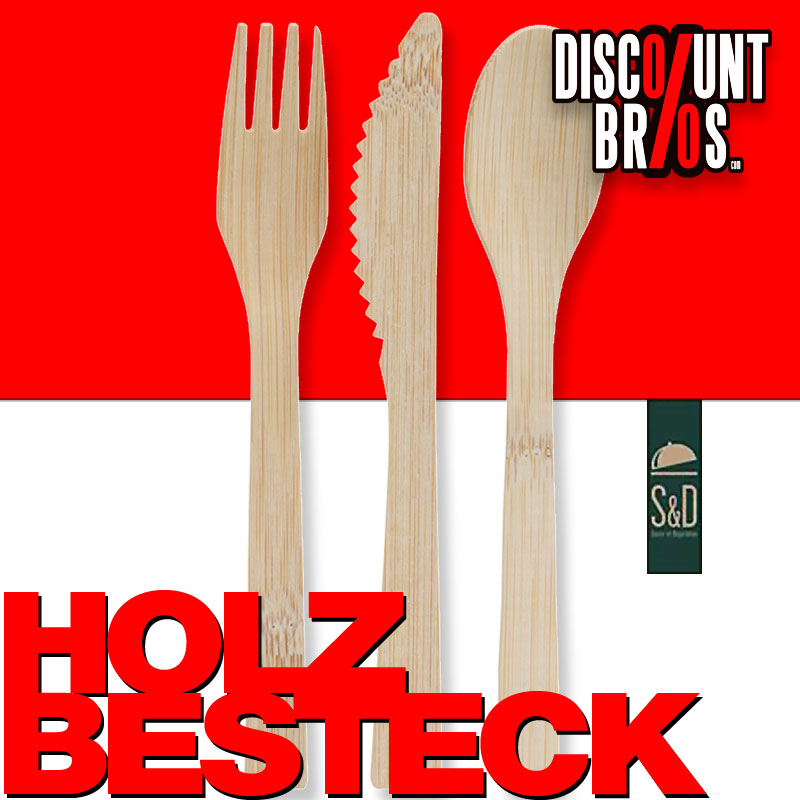 Holzbesteck EINWEG BIO BESTECK aus Holz 14cm
