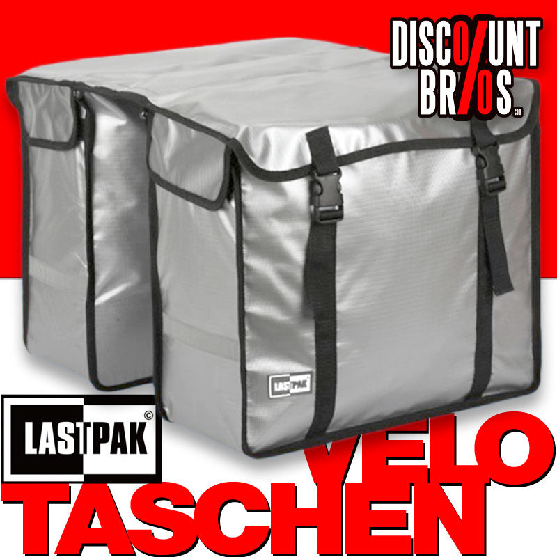 LASTPACK BISONYL Velo- Fahrrad- DOPPEL- GEPÄCKTASCHEN Fahrradtasche für Gepäckträger 46l SILBER