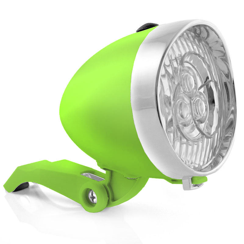 Retro-Design VELOLICHT mit 3 LED Fahrrad Velolampe Scheinwerfer Frontscheinwerfer SCHWARZ