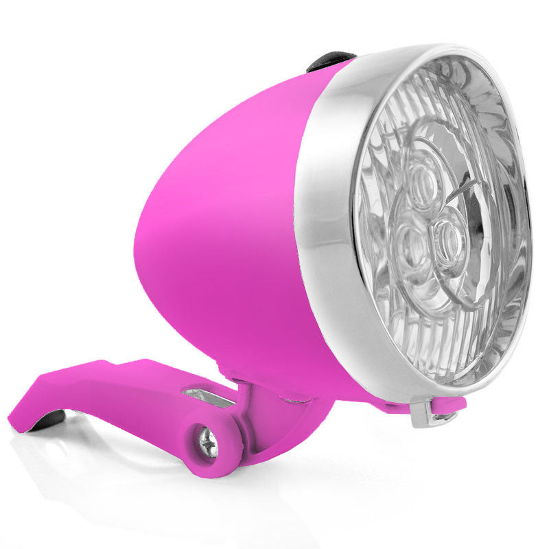 Retro-Design VELOLICHT mit 3 LED Fahrrad Velolampe Scheinwerfer Frontscheinwerfer WEISS