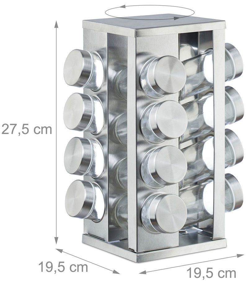 Gewürzregal GEWÜRZSTÄNDER Gewürzkarussell Ständer mit 16 Gläsern