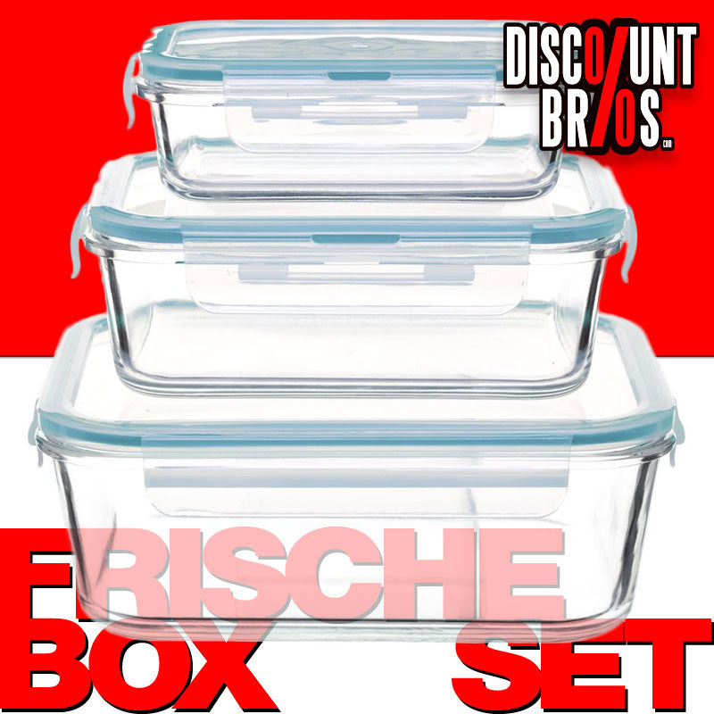 3er-Set 330ml + 800ml + 1730ml QUADRATISCHE Glas Frischhaltedosen PREMIUM VORRATSDOSEN Aufbewahrungsboxen Frische Box