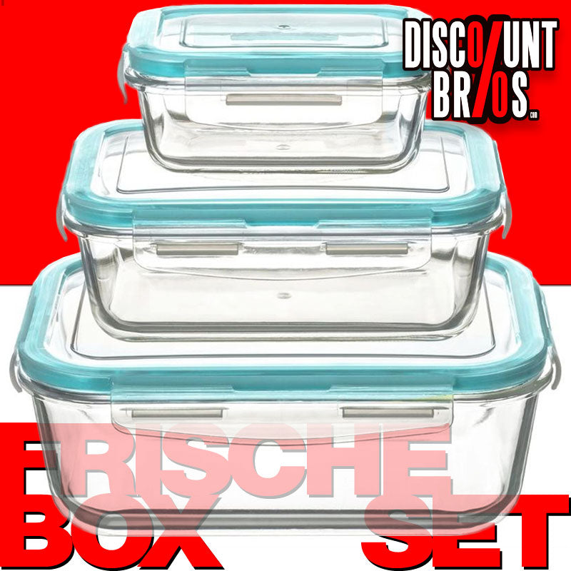 3er-Set 330ml + 800ml + 1730ml RECHTECKIGE Glas Frischhaltedosen PREMIUM VORRATSDOSEN Aufbewahrungsboxen Frische Box