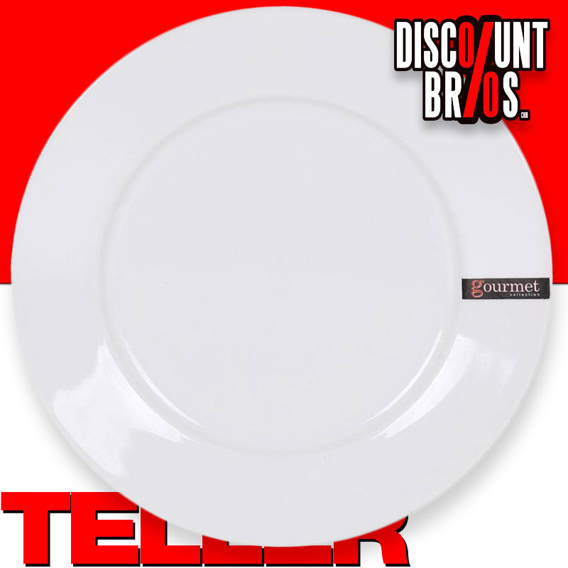 Grosser weisser TELLER – Speiseteller / Menueteller / Platte aus Porzellan GASTRO Ø30cm