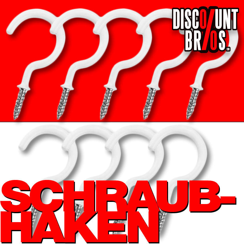9 Stück Haken HAKENSCHRAUBEN Schraubhaken WEISS